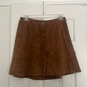 Abercrombie and Fitch Camel Brown Faux Suede Button Skirt! Amazing Condition!
